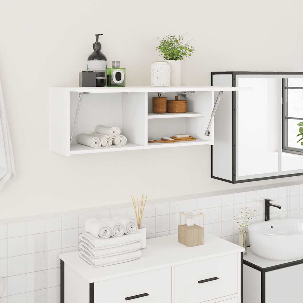 Bathroom Wall Cabinet White 80x25x30 cm Engineered Wood - The Home Maker