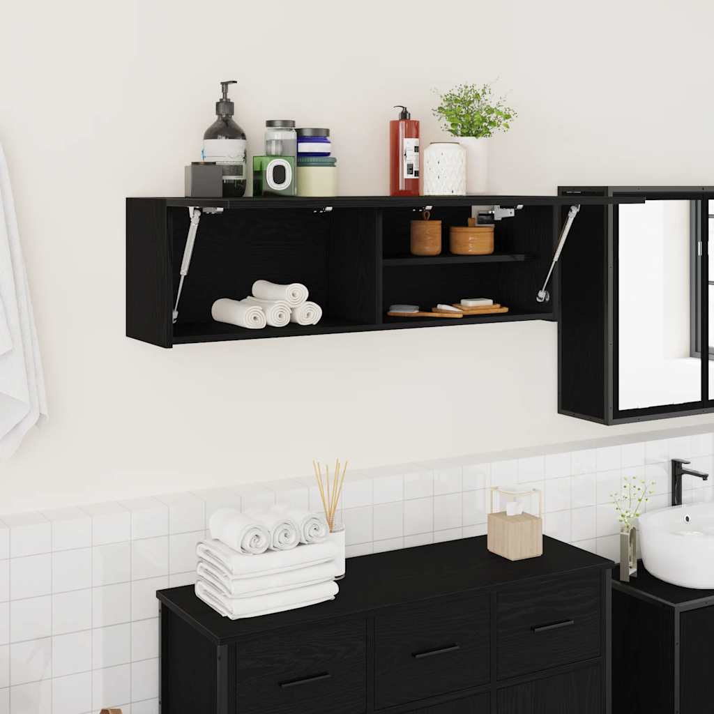 Bathroom Wall Cabinet Black 100x25x30 cm Engineered Wood - Style and Chic
