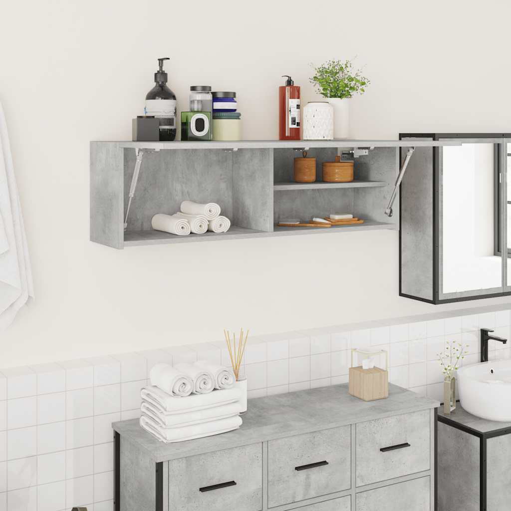 Bathroom Wall Cabinet Concrete Grey 100x25x30 cm Engineered Wood - Style and Chic