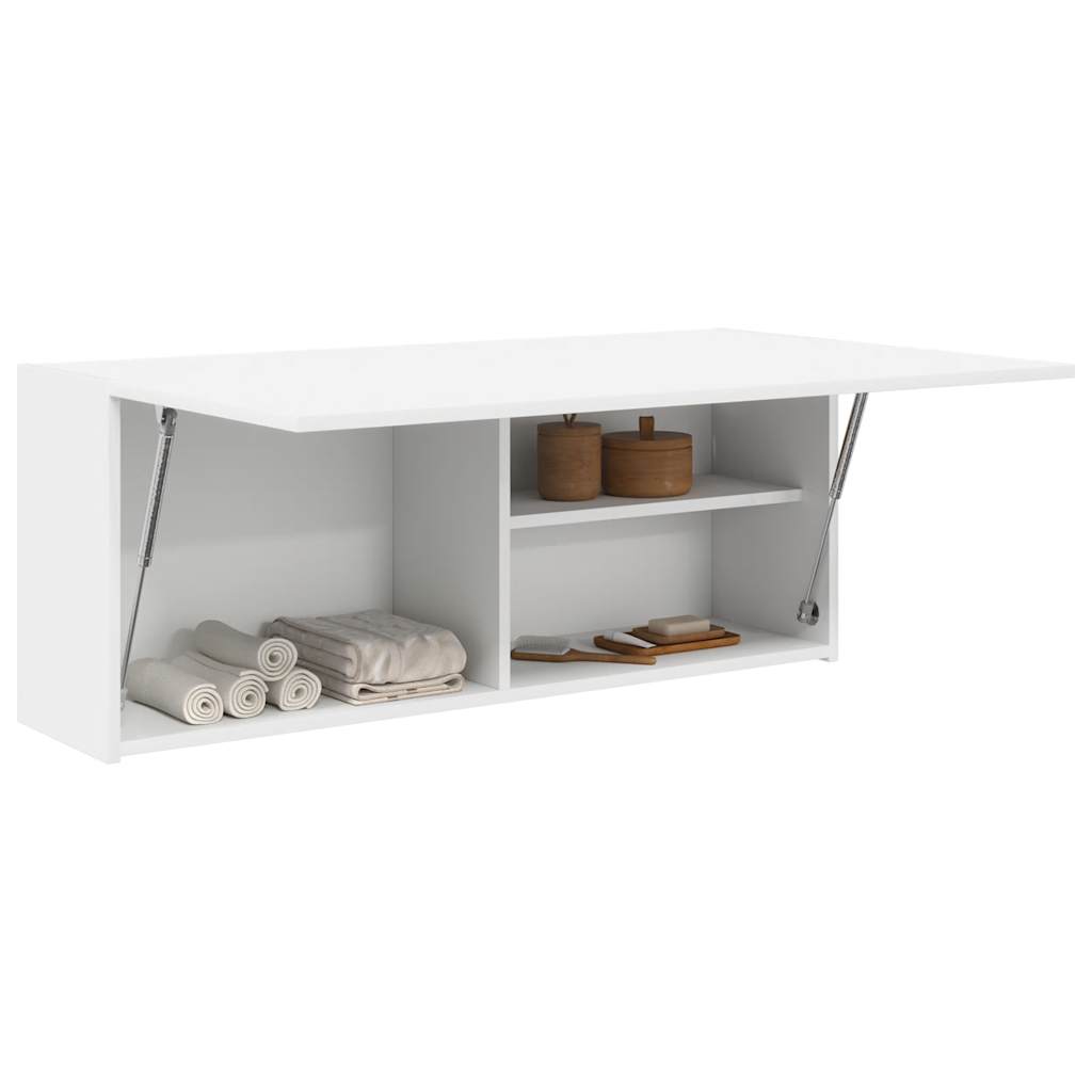 Bathroom Wall Cabinet White 100x25x40 cm Engineered Wood - Casper Homes
