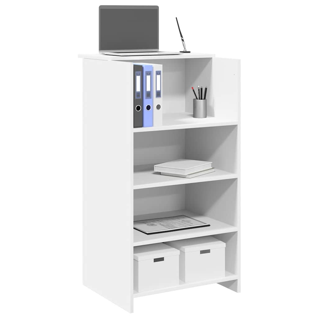 Reception Desk White 55x50x103.5 cm Engineered Wood - Casper Homes