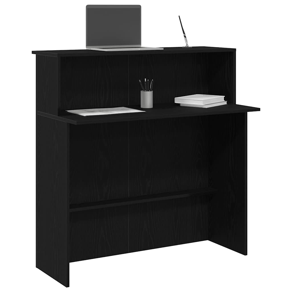 Reception Desk Black 100x50x103.5 cm Engineered Wood - Tyrell & Tyrell