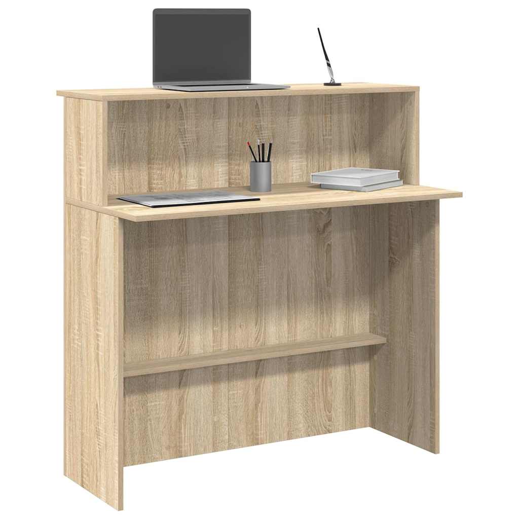Reception Desk Sonoma Oak 100x50x103.5 cm Engineered Wood - Tyrell & Tyrell