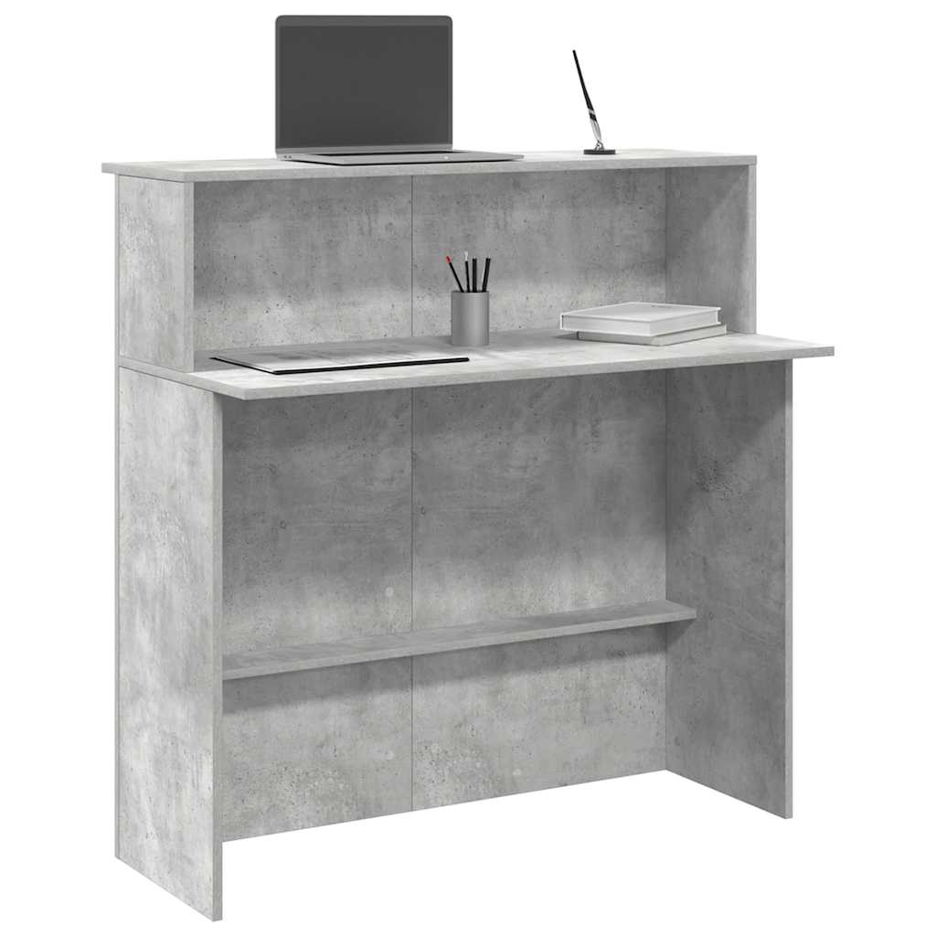 Reception Desk Concrete Grey 100x50x103.5 cm Engineered Wood - Tyrell & Tyrell