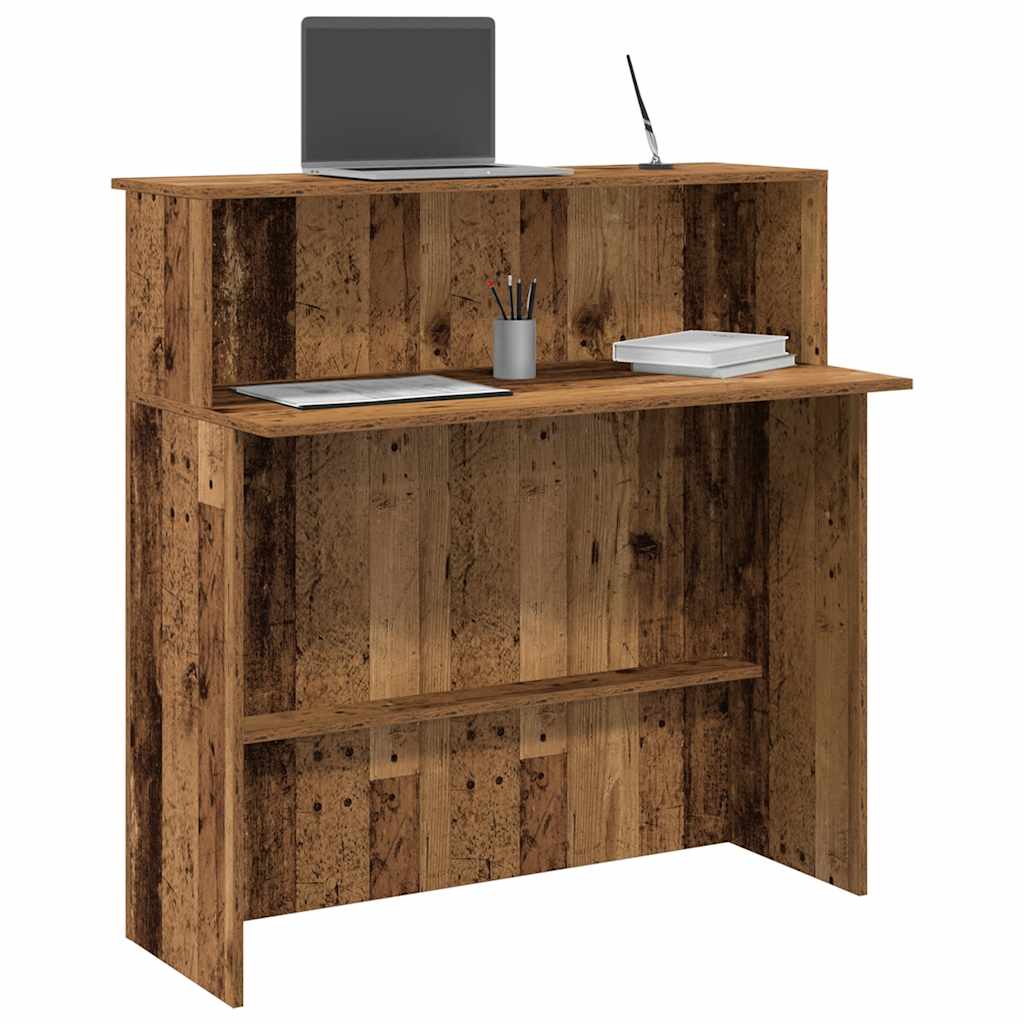 Reception Desk Old Wood 100x50x103.5 cm Engineered Wood - Tyrell & Tyrell