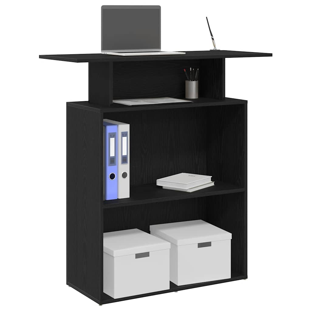 Reception Desk Black 100x40x104 cm Engineered Wood - Unbeatable Bargains