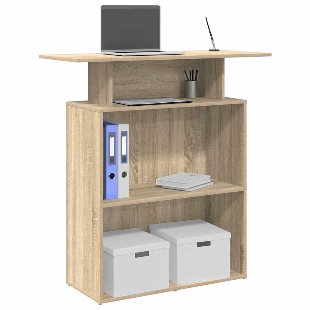 Reception Desk Sonoma Oak 100x40x104 cm Engineered Wood - Unbeatable Bargains