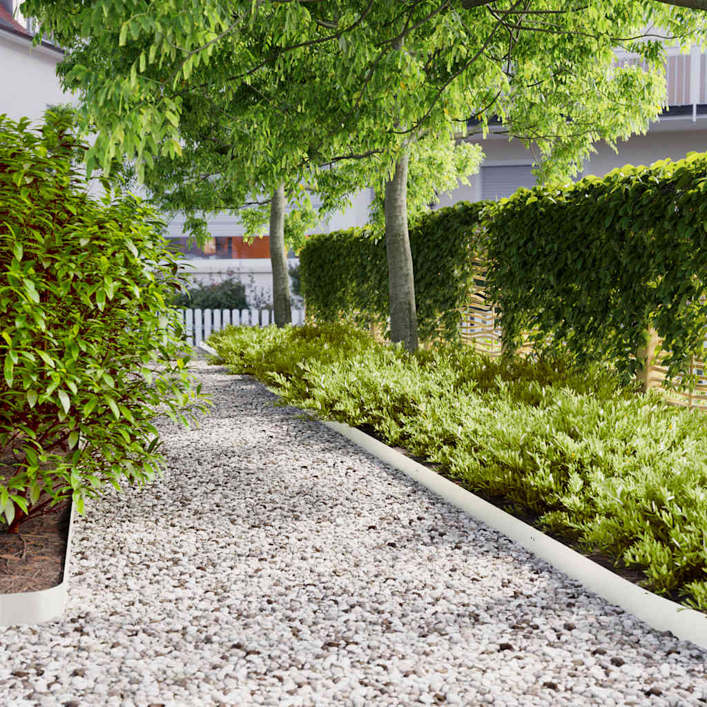 Lawn Edgings 50 pcs White 10x103 cm Cold-rolled Steel - Tyrell & Tyrell