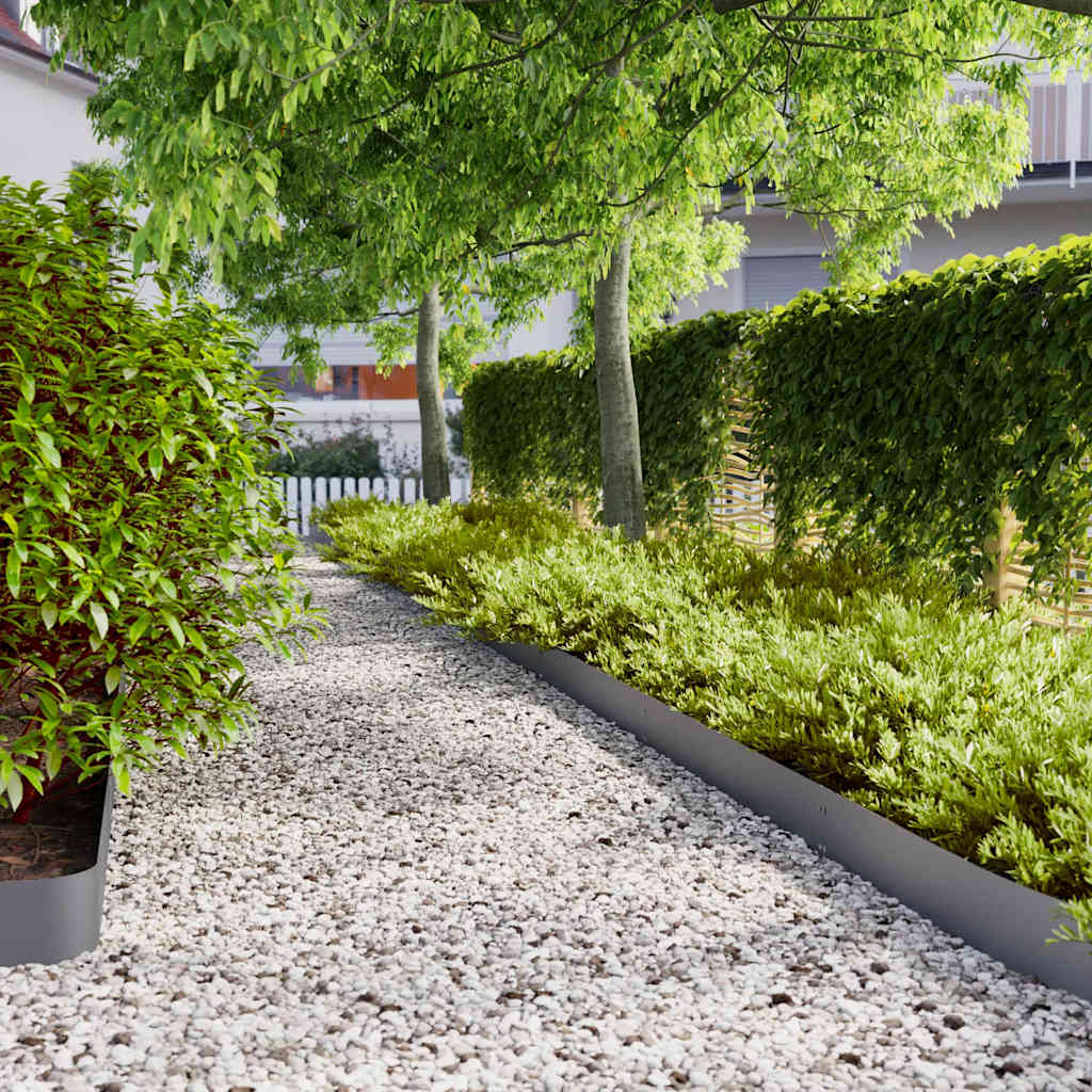 Lawn Edgings 50 pcs Anthracite 15x103 cm Cold-rolled Steel - Charlotte Dunes