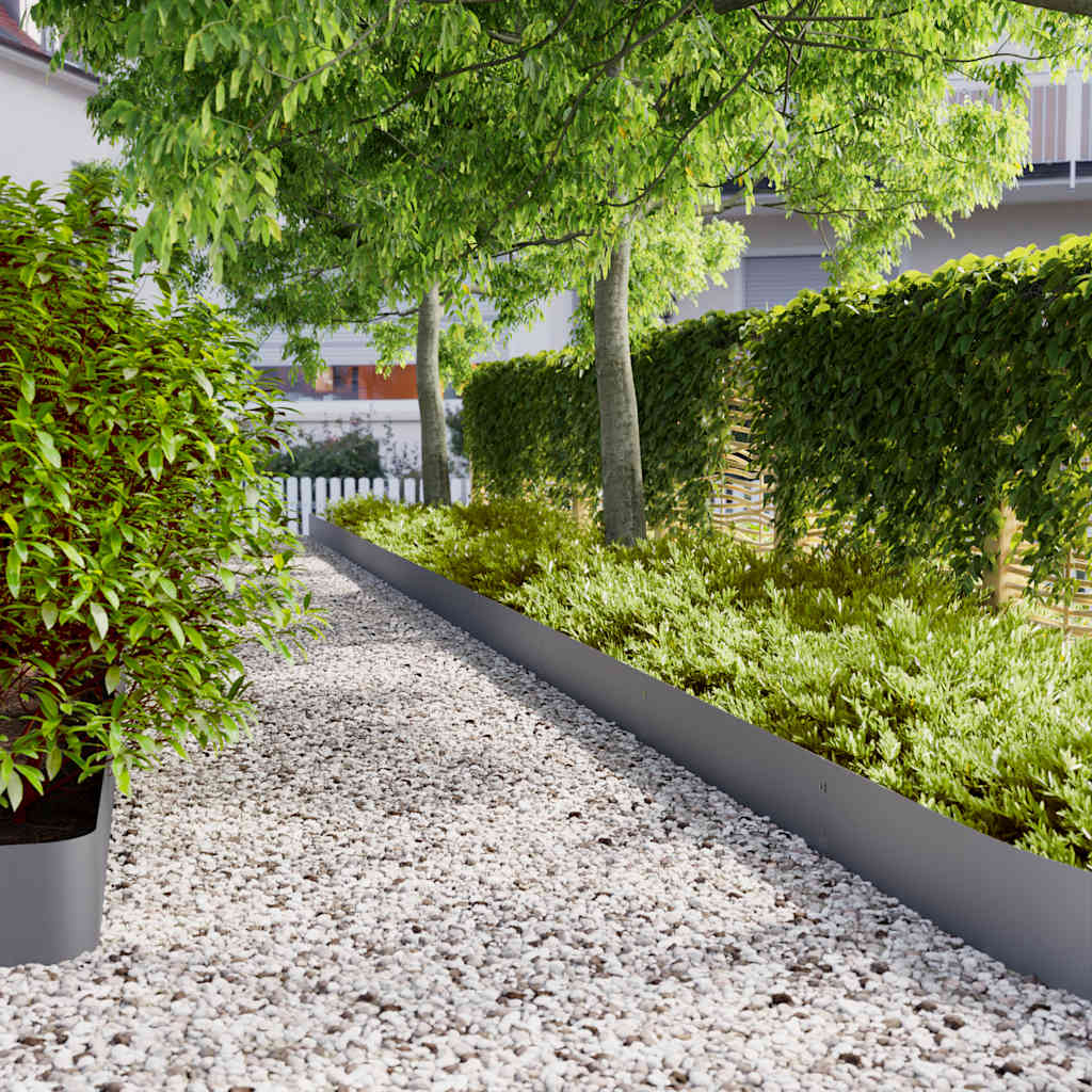Lawn Edgings 10 pcs Anthracite 20x103 cm Cold-rolled Steel - Charlotte Dunes