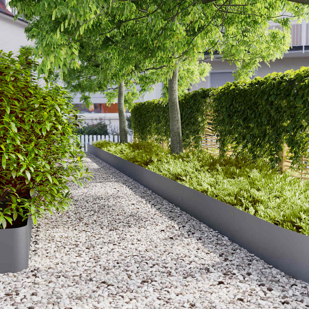 Lawn Edgings 10 pcs Anthracite 25x103 cm Cold-rolled Steel - Style and Chic
