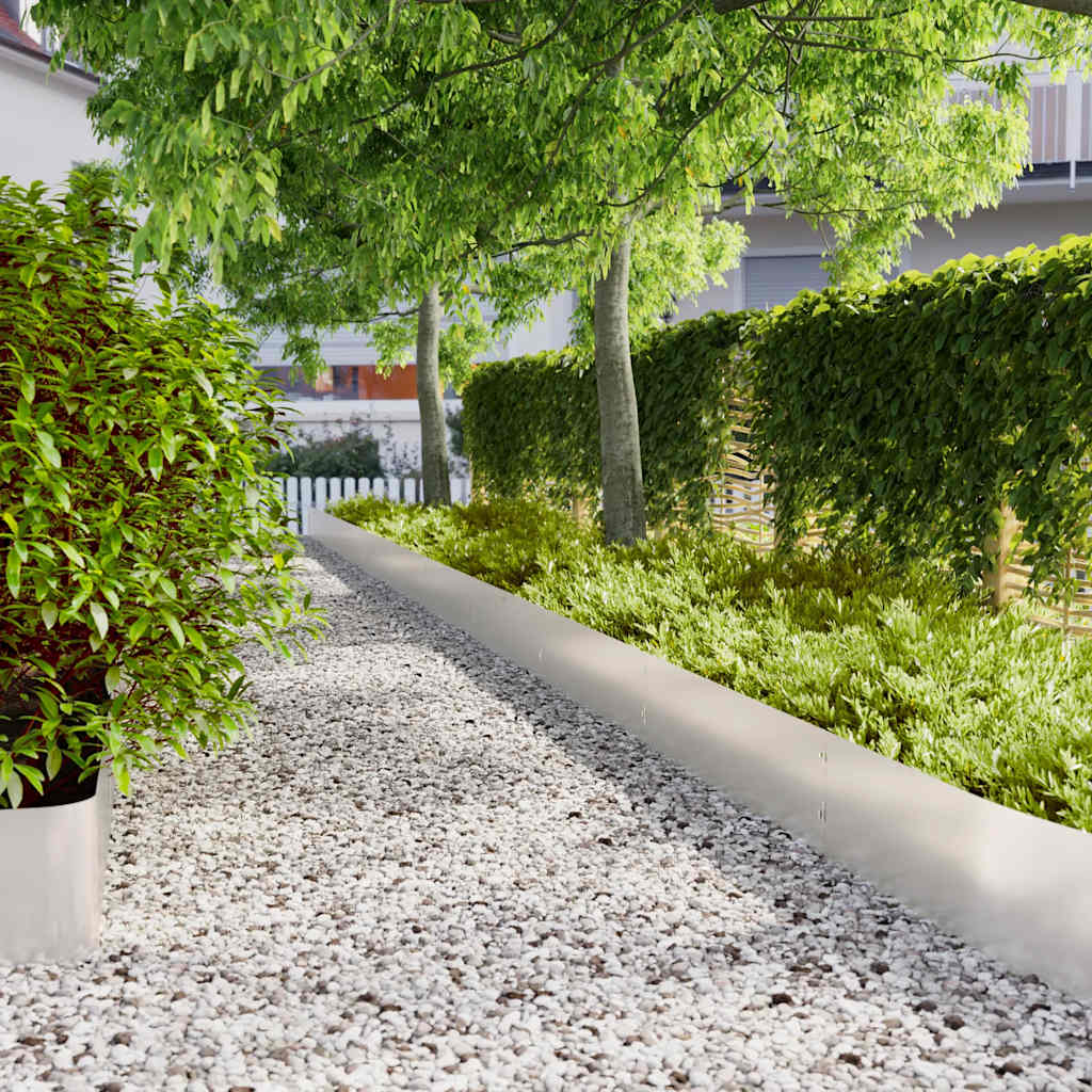Lawn Edgings 10 pcs 25x103 cm Stainless Steel - Merkel Designers