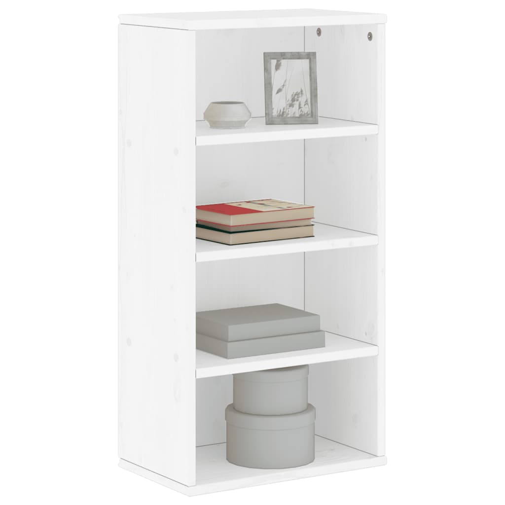 Side Cabinet ODDA White 40x24x79 cm Solid Wood Pine - Decor Base