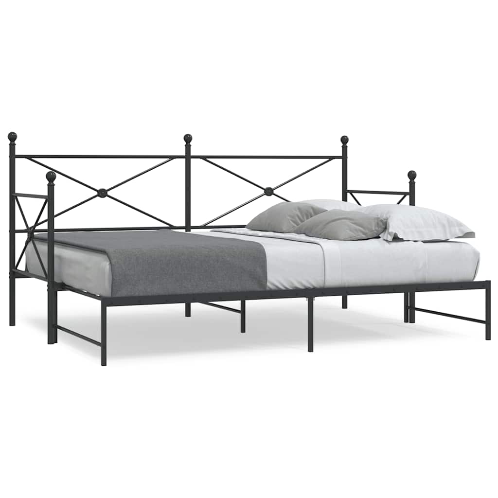 Daybed with Trundle Black 75x190cm Steel - Discount Dealers