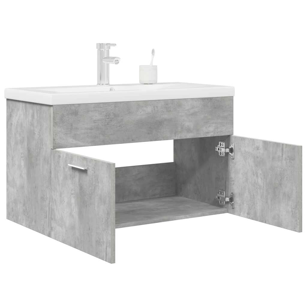 Bathroom Sink Cabinet with Built-in Basin and Faucet Concrete Grey - Sid & Sam