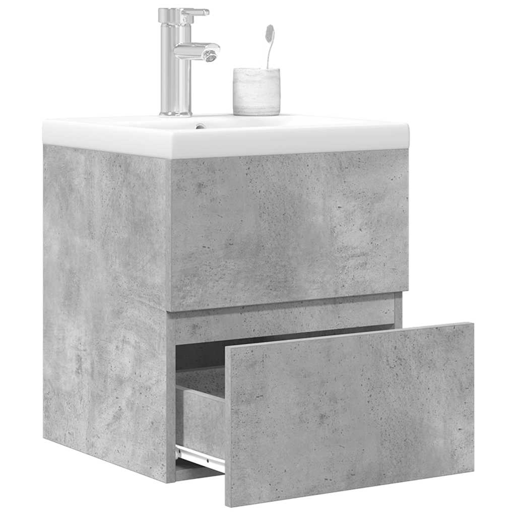 2 Piece Bathroom Furniture Set Concrete Grey Engineered Wood - Unbeatable Bargains