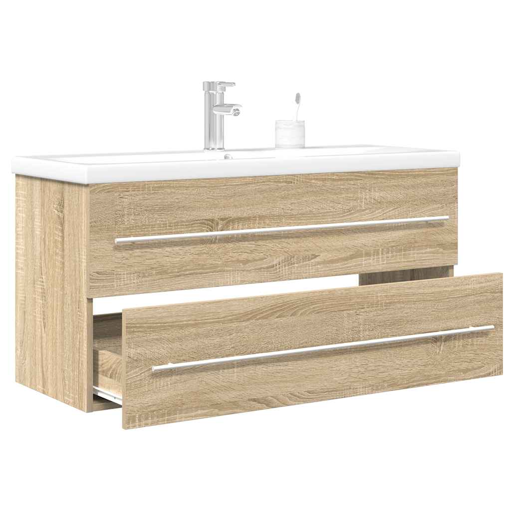 2 Piece Bathroom Furniture Set Sonoma Oak Engineered Wood - R and M Furniture