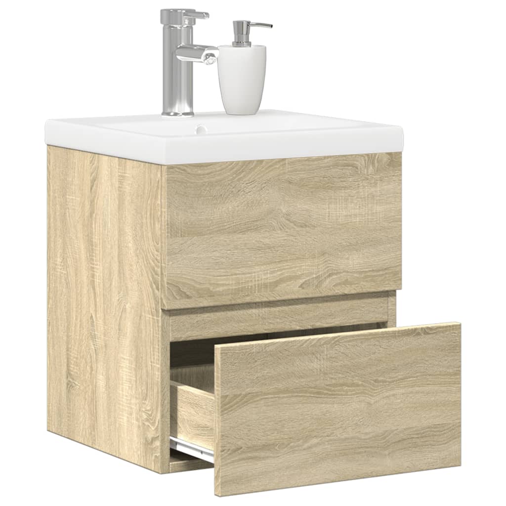 2 Piece Bathroom Furniture Set Sonoma Oak Engineered Wood - Merkel Designers