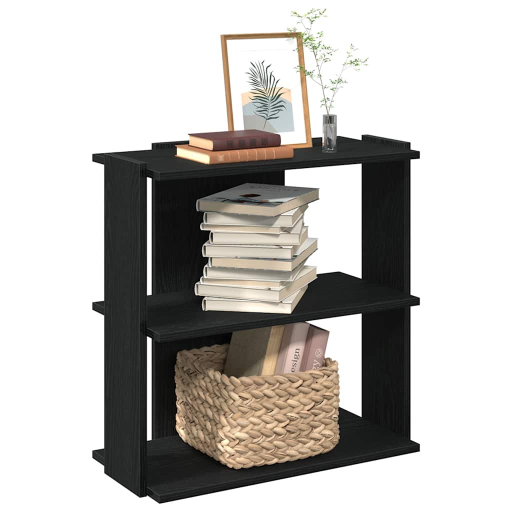 Bookcase 3-Tier Black 60x30x60 cm Engineered Wood - Unbeatable Bargains