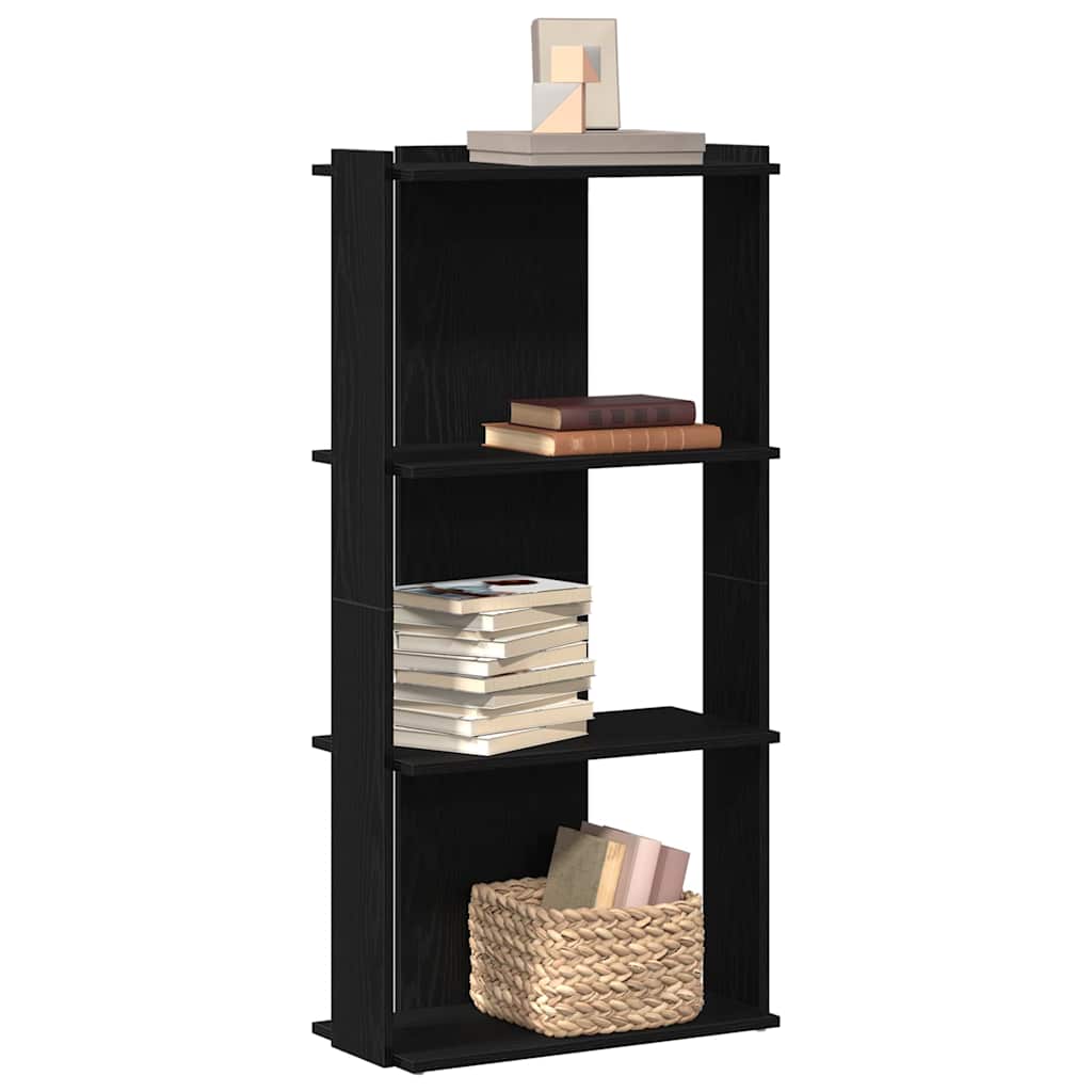 Bookcase 3-Tier Black 60x30x120 cm Engineered Wood - Casper Homes