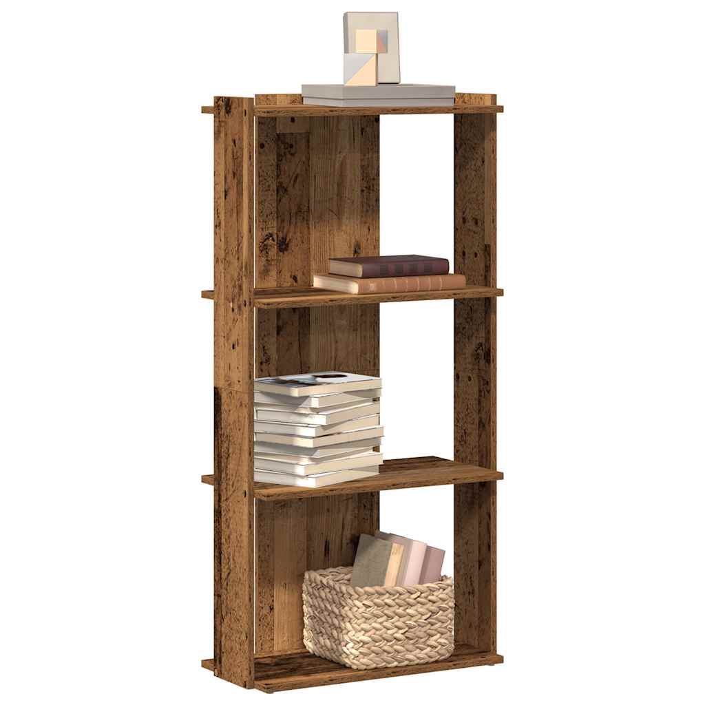 Bookcase 3-Tier Old Wood 60x30x120 cm Engineered Wood - Merkel Designers