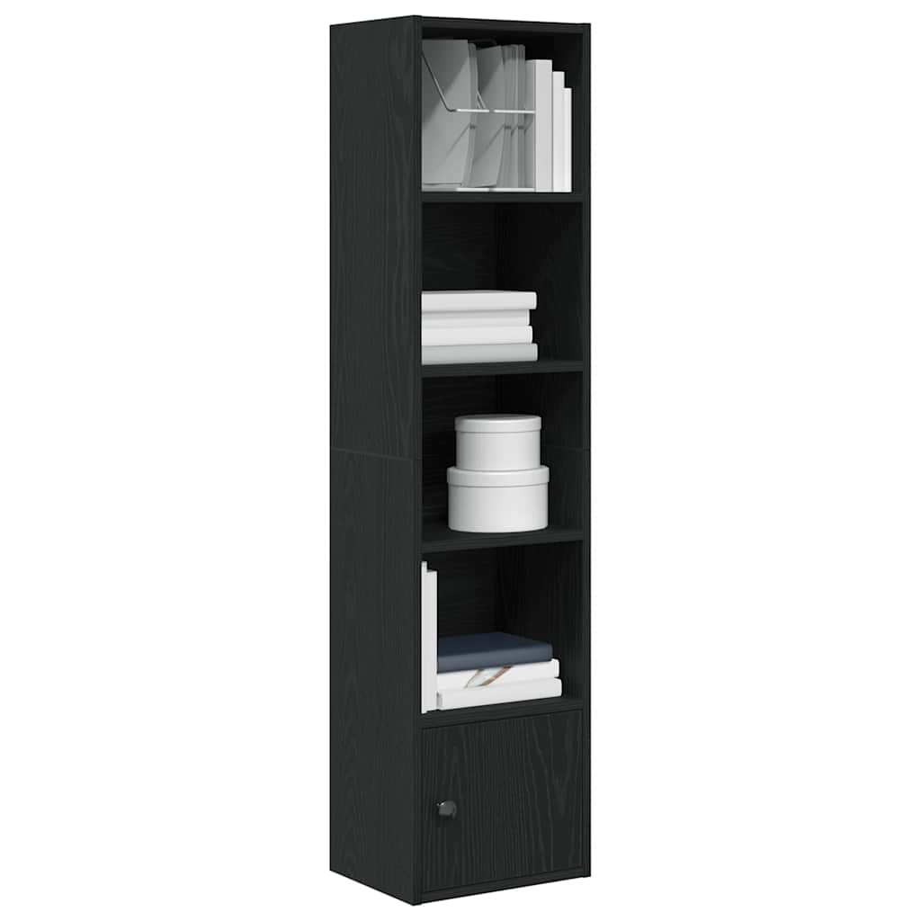 Bookcase Black Oak 31x24x127 cm Engineered Wood - The Home Maker