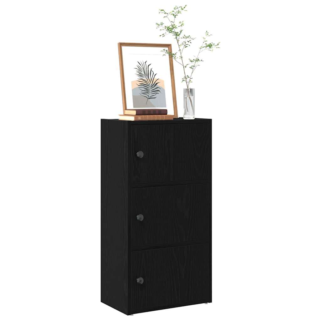 Bookcase Black Oak 40x24x77 cm Engineered Wood - All Things Good
