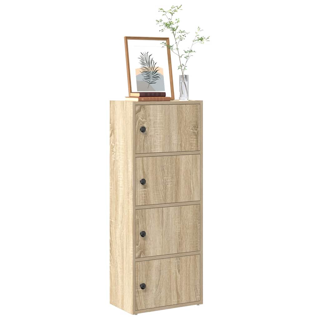Bookcase Concrete Grey 40x24x102 cm Engineered Wood - Design Hut