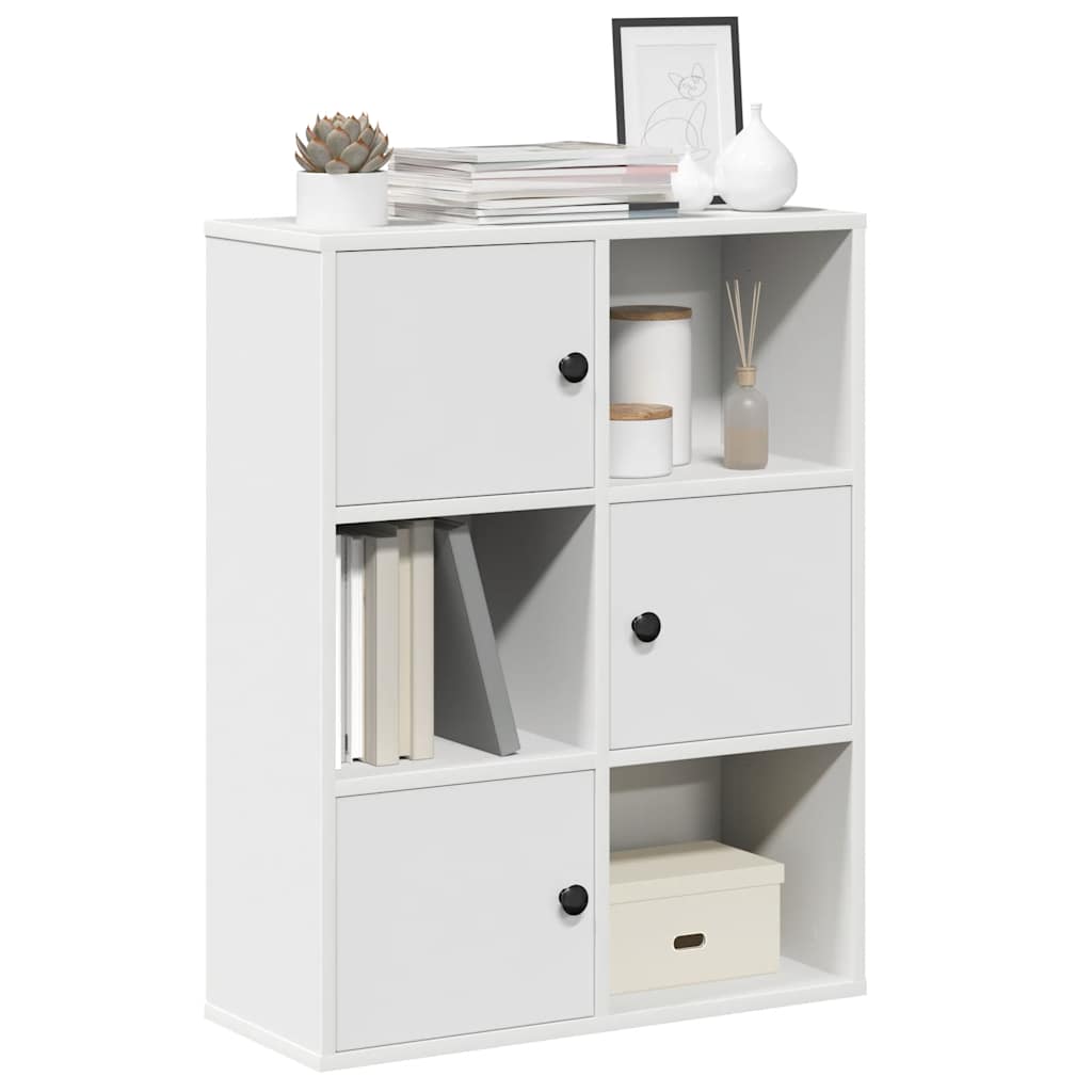Bookcase White 60x24x76.5 cm Engineered Wood - Brittle & Co