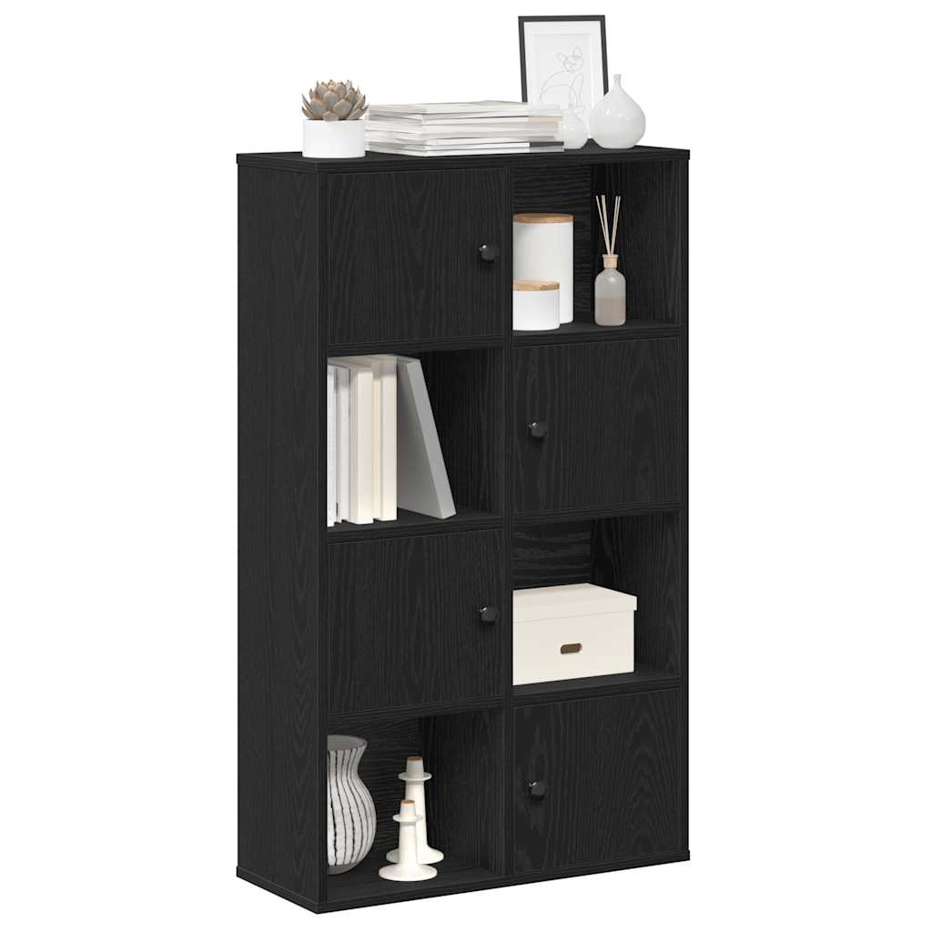 Bookcase Black Oak 60x24x101.5 cm Engineered Wood - Direct Imports