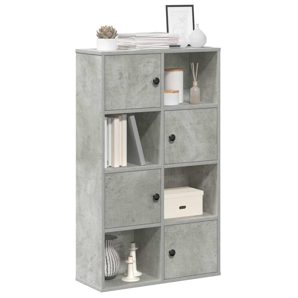 Bookcase Concrete Grey 60x24x101.5 cm Engineered Wood - Design Hut