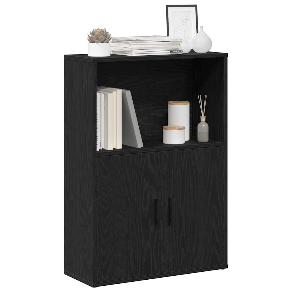 Bookcase Black Oak 60x24x85 cm Engineered Wood - All Things Good