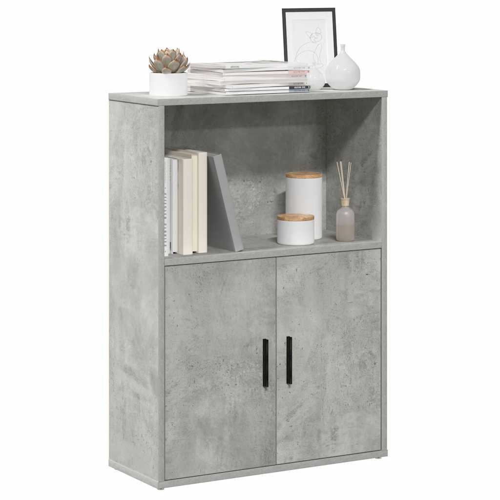 Bookcase Concrete Grey 60x24x85 cm Engineered Wood - All Things Good