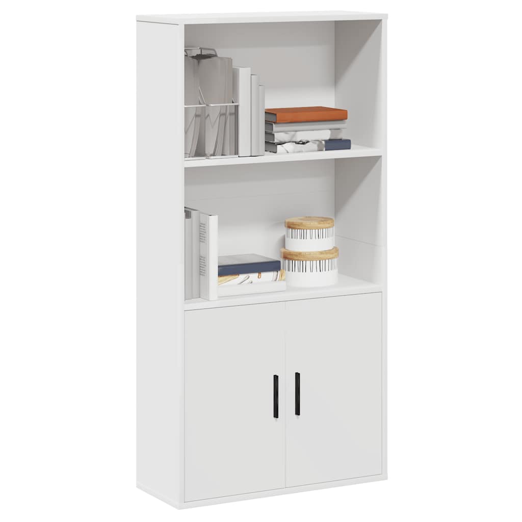 Bookcase White 60x24x120 cm Engineered Wood - Decor Base