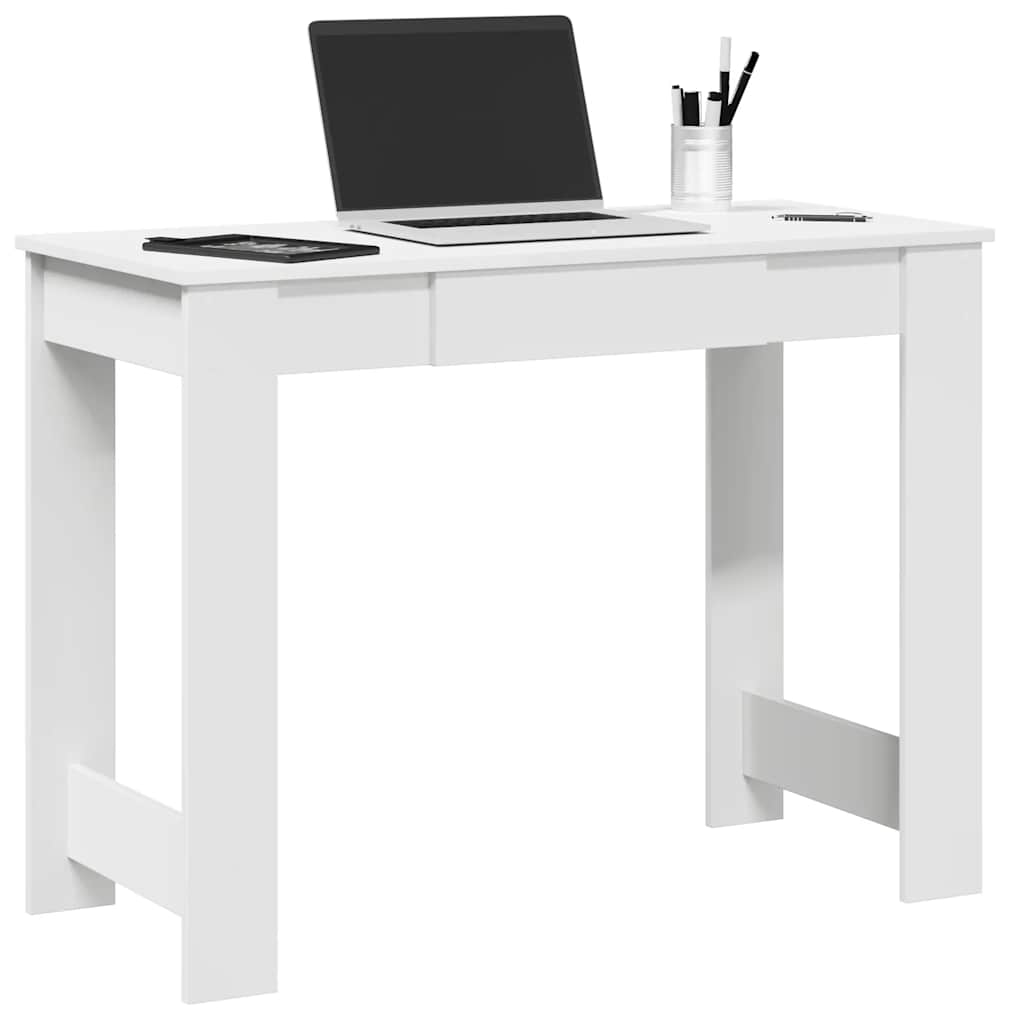 Desk White 100x45x75 cm Engineered Wood - Decor Base