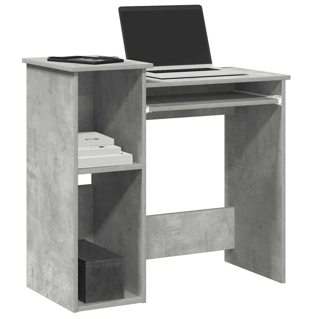 Desk with Shelves Concrete Grey 84x40x78 cm Engineered Wood - Merkel Designers