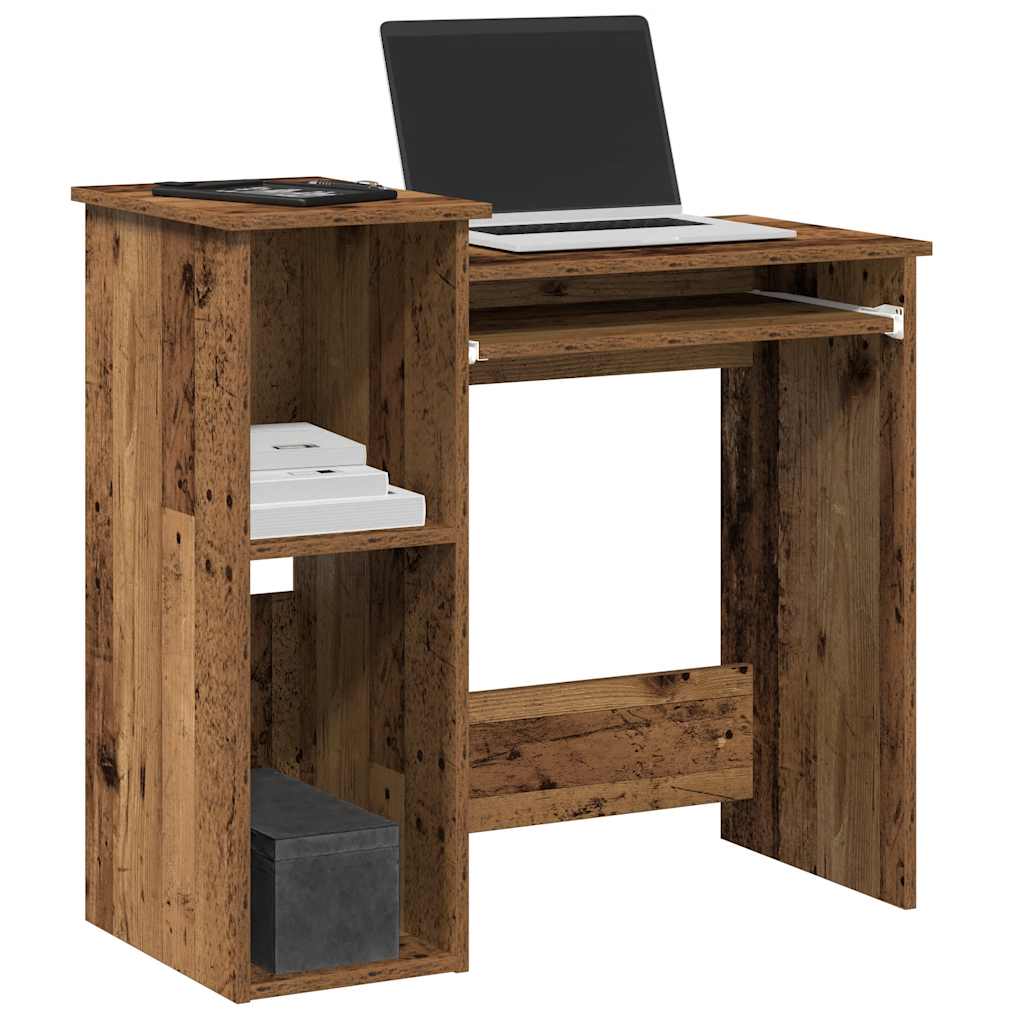 Desk with Shelves Old Wood 84x40x78 cm Engineered Wood - Merlin Deals