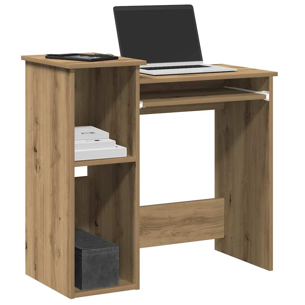 Desk with Shelves Artisan Oak 84x40x78 cm Engineered Wood - Discount Dealers