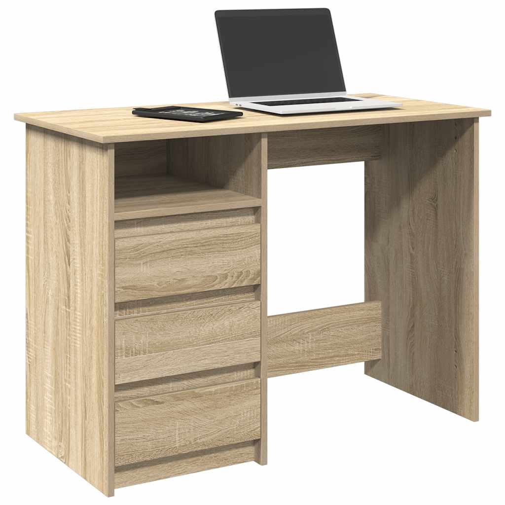 Desk Sonoma Oak 102x50x75 cm Engineered Wood - Decor Base