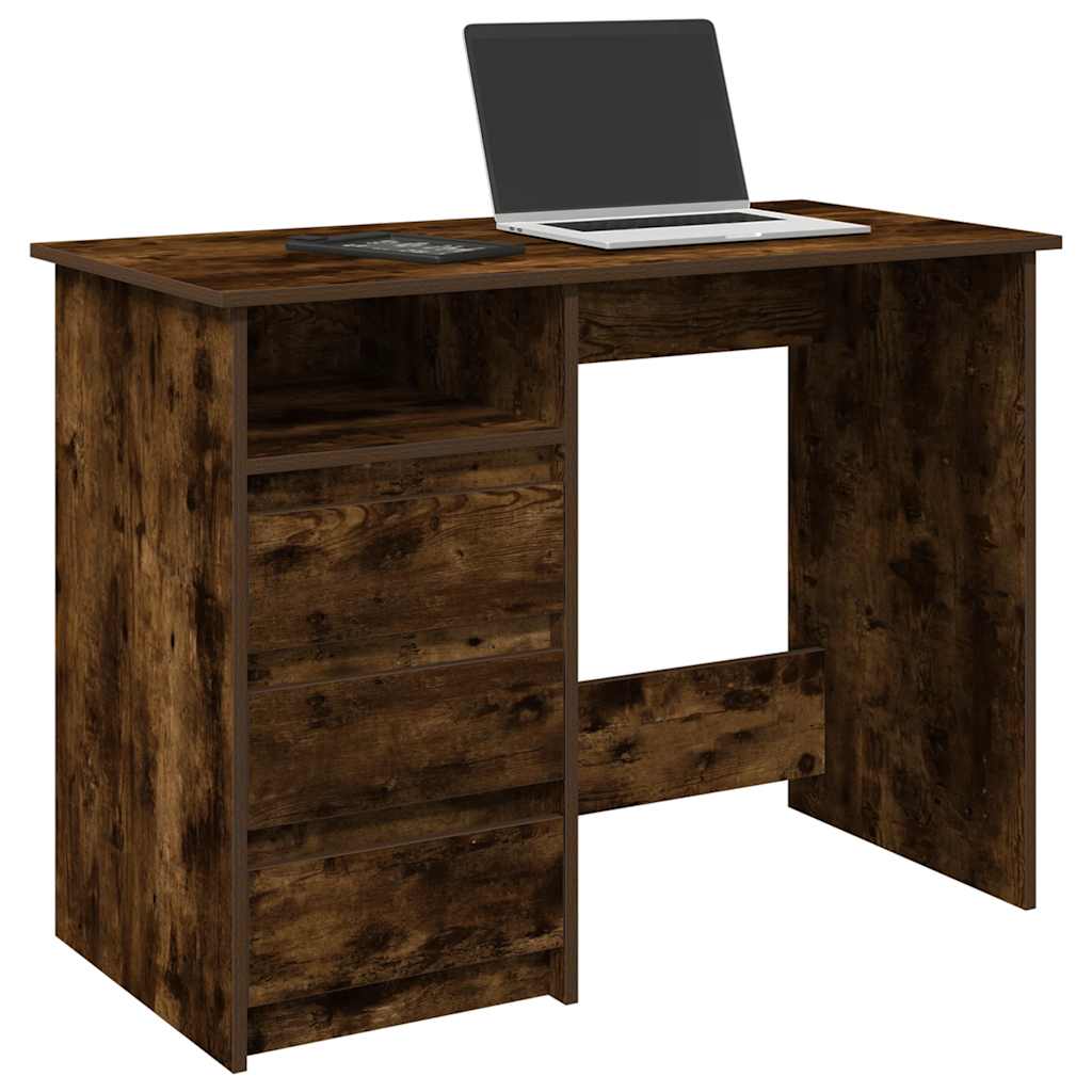 Desk Smoked Oak 102x50x75 cm Engineered Wood - Style and Chic