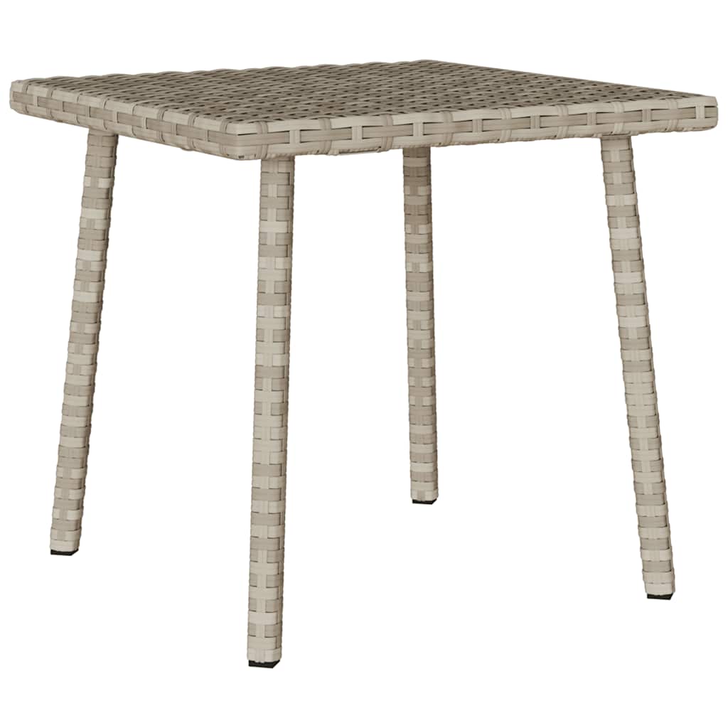 Garden Coffee Table Rectangular Light Grey 40x40x37 cm Poly Rattan - Tyrell & Tyrell
