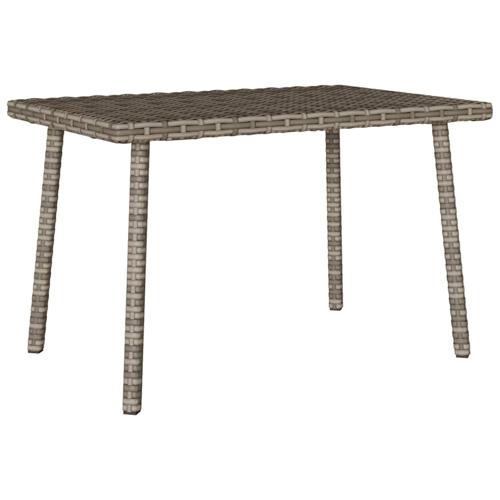 Garden Coffee Table Rectangular Grey 60x40x37 cm Poly Rattan - Decor Base