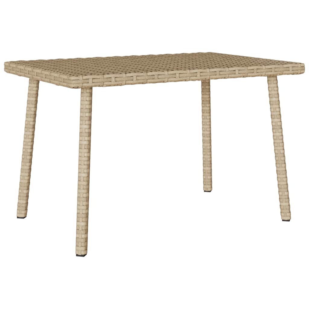 Garden Coffee Table Rectangular Beige 60x40x37 cm Poly Rattan - Design Hut