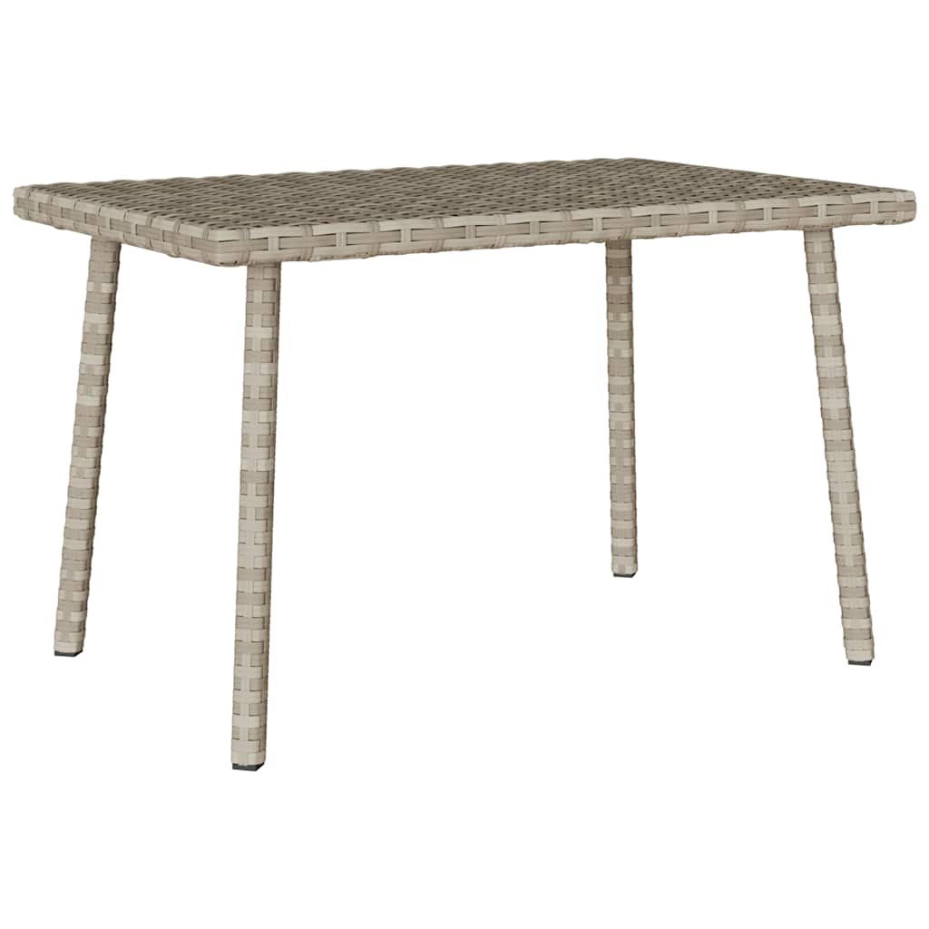 Garden Coffee Table Rectangular Light Grey 60x40x37 cm Poly Rattan - Charlotte Dunes