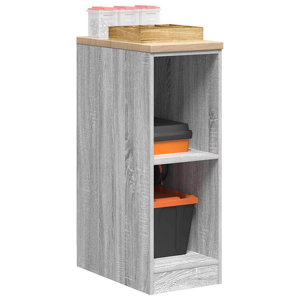 Garage Storage Cabinet Grey Sonoma 30x51x85 cm Solid Wood Pine - All Things Good
