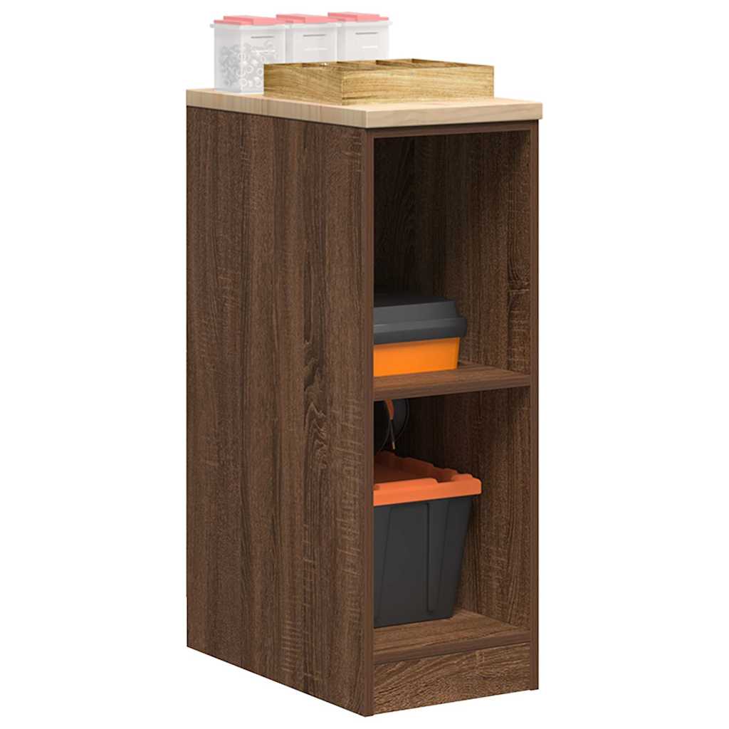 Garage Storage Cabinet Brown Oak 30x51x85 cm Solid Wood Pine - Millennium Furniture