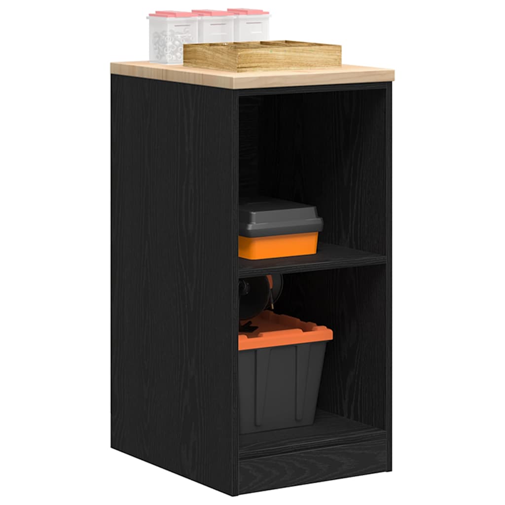 Garage Storage Cabinet Black 40x51x85 cm Solid Wood Pine - Charlotte Dunes