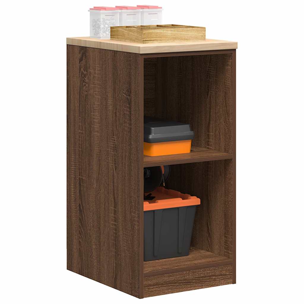 Garage Storage Cabinet Brown Oak 40x51x85 cm Solid Wood Pine - R and M Furniture