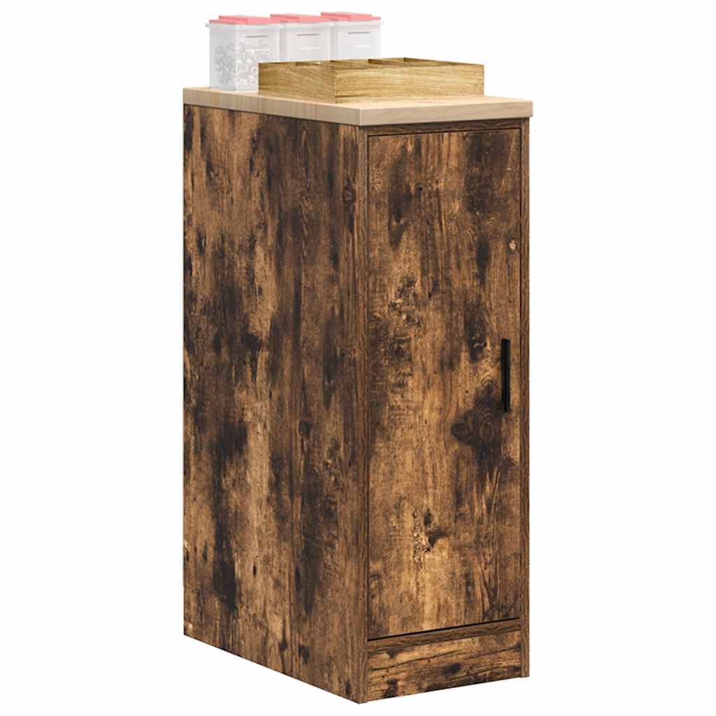 Garage Storage Cabinet Smoked Oak 30x51x85 cm Solid Wood Pine - All Things Good