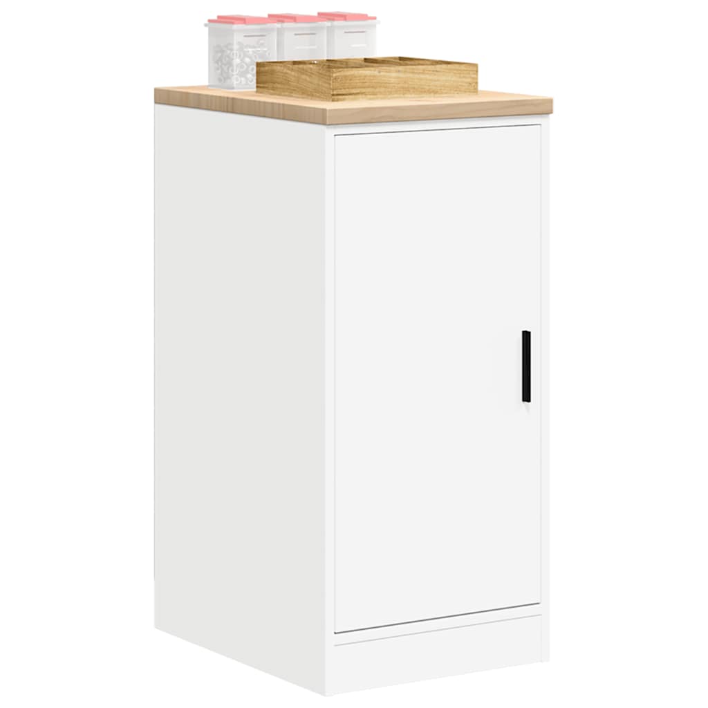 Garage Storage Cabinet White 40x51x85 cm Solid Wood Pine - The Home Maker